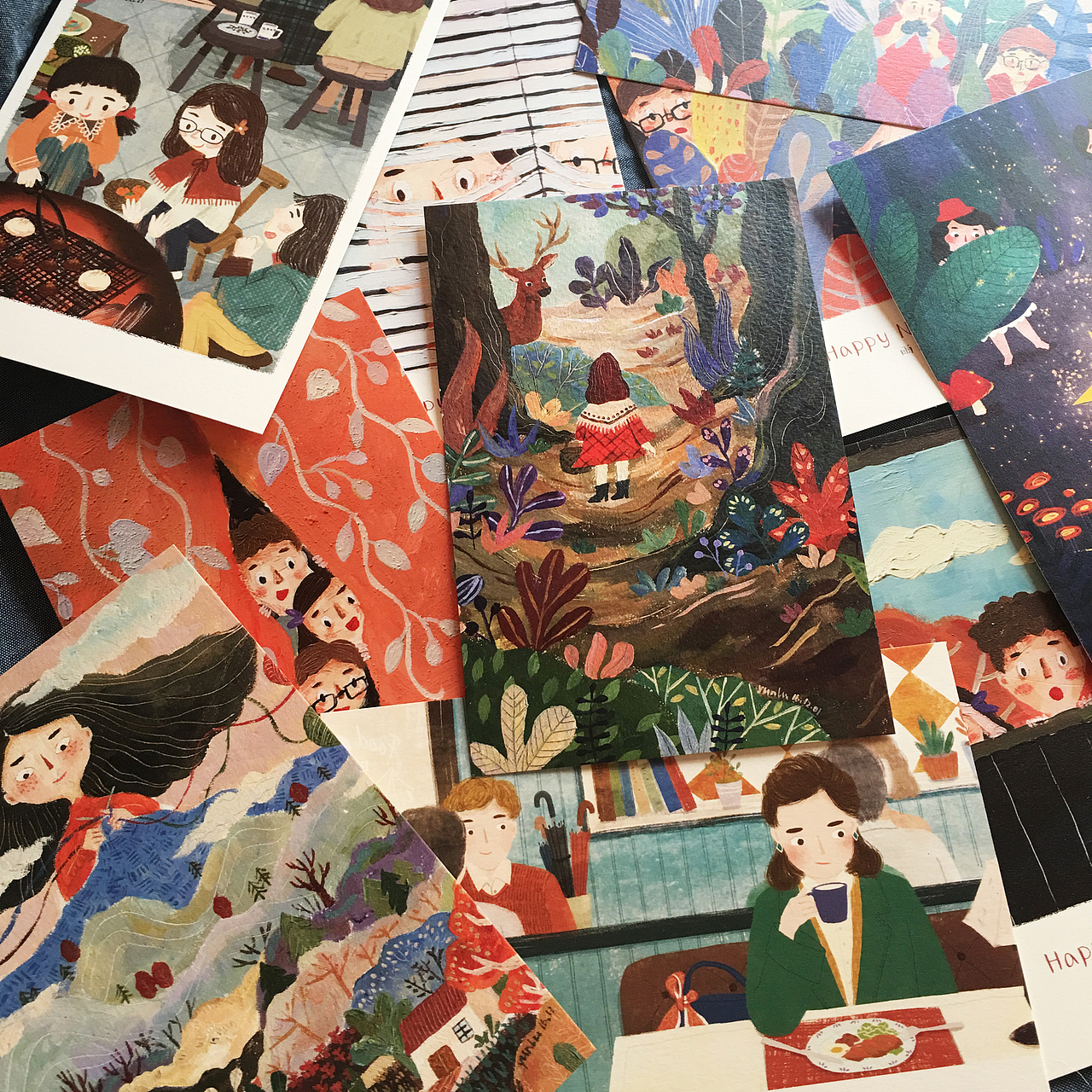 2017新年明信片（图ZNjc1ODMwMDQ=） - 儿童插画 - 站酷设计师云鹿lalala原创素材 - 站酷ZCOOL