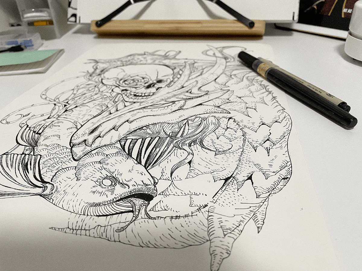 骷髅、龙、狐狸、龙鱼（图ZMjc2ODI1ODIw） - 创作习作 - 站酷设计师三千眼原创素材 - 站酷ZCOOL