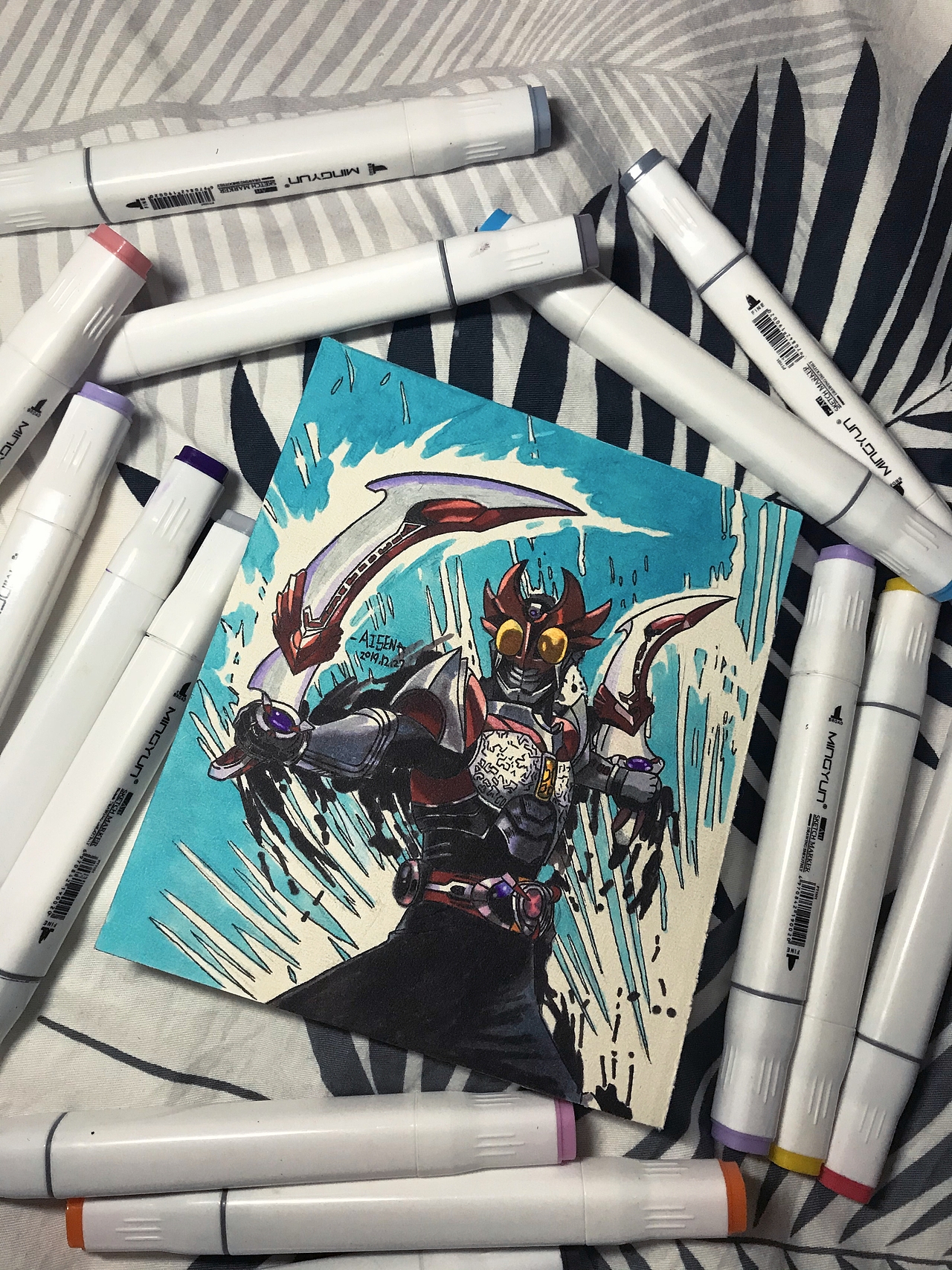 假面骑士亚极陀马克笔手绘