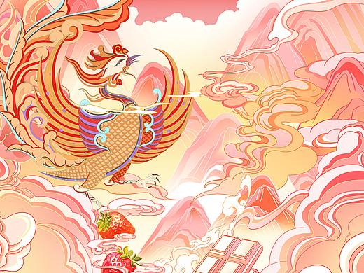李大橘X大明宫｜雪糕 包装插画