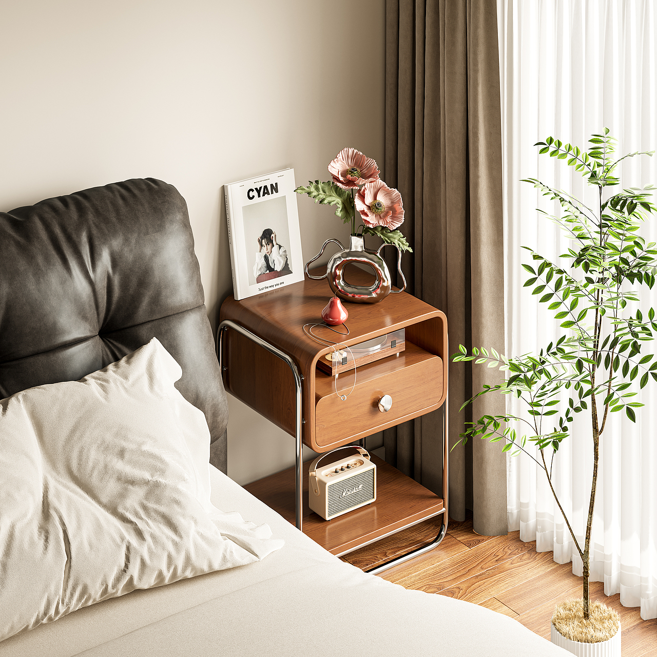 北欧包豪斯床头柜2