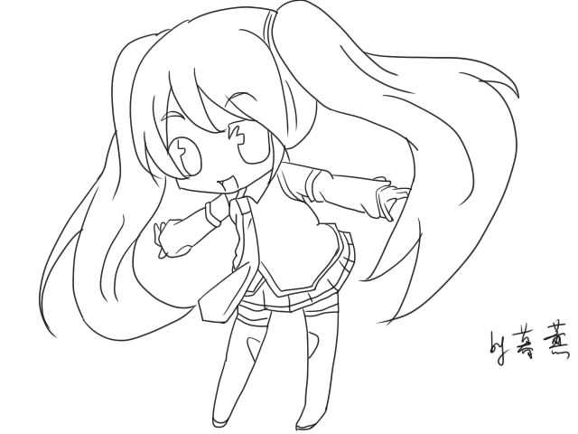 卡通动漫人物勾线练习7|动漫|单幅漫画|赵呵呵zz_原创作品-站酷(zcool