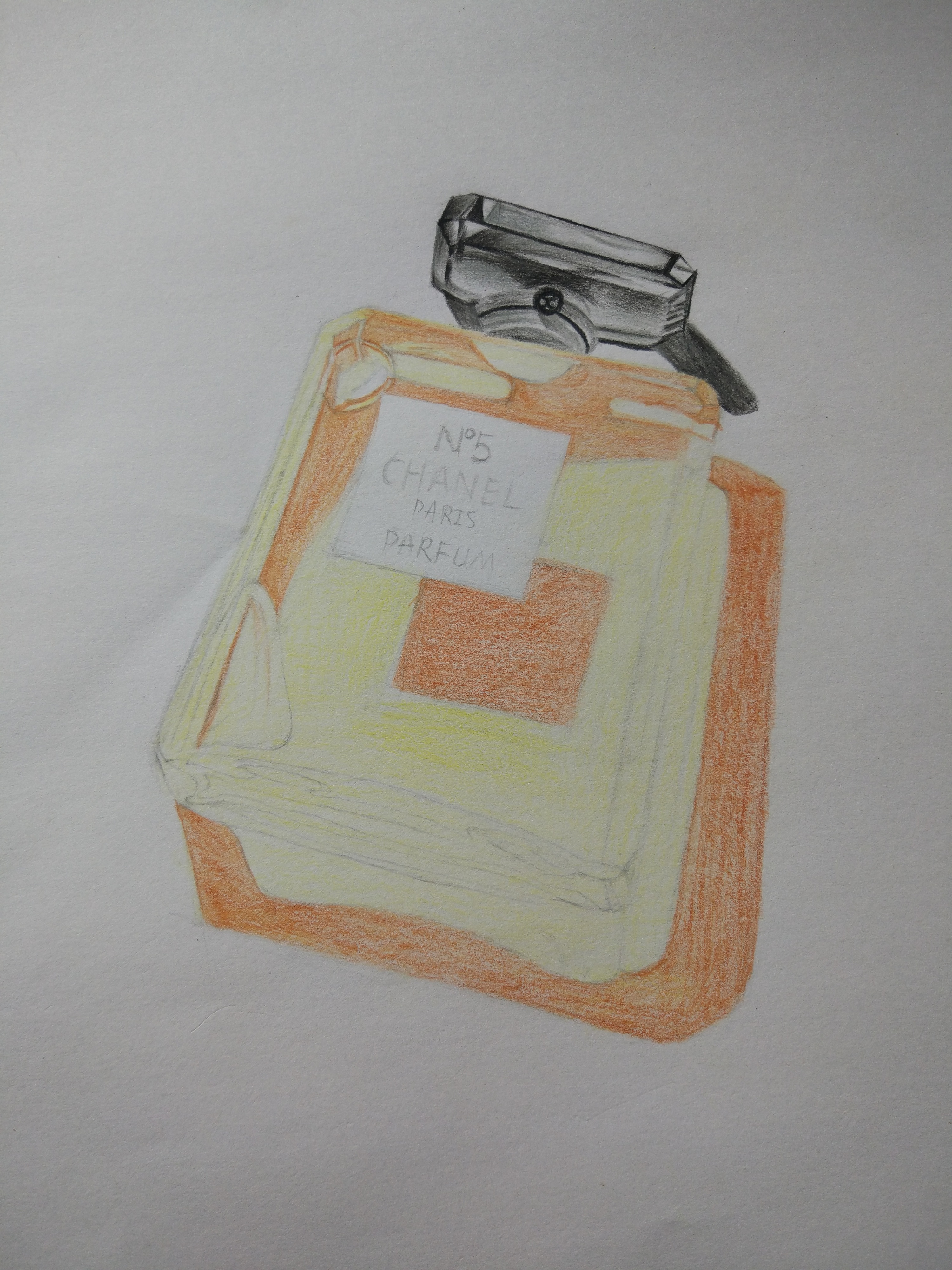 彩铅《香奈儿5号香水》|插画|创作习作|木兰姑娘mulan - 原创作品