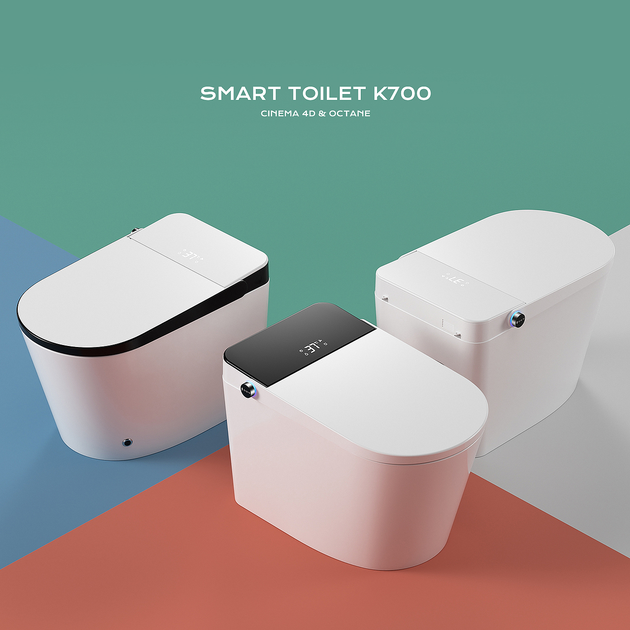 淋浴花洒&马桶产品渲染