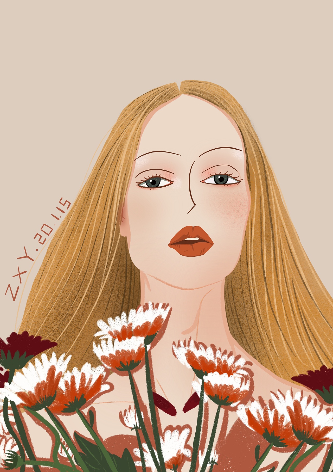 复古女郎系列插画