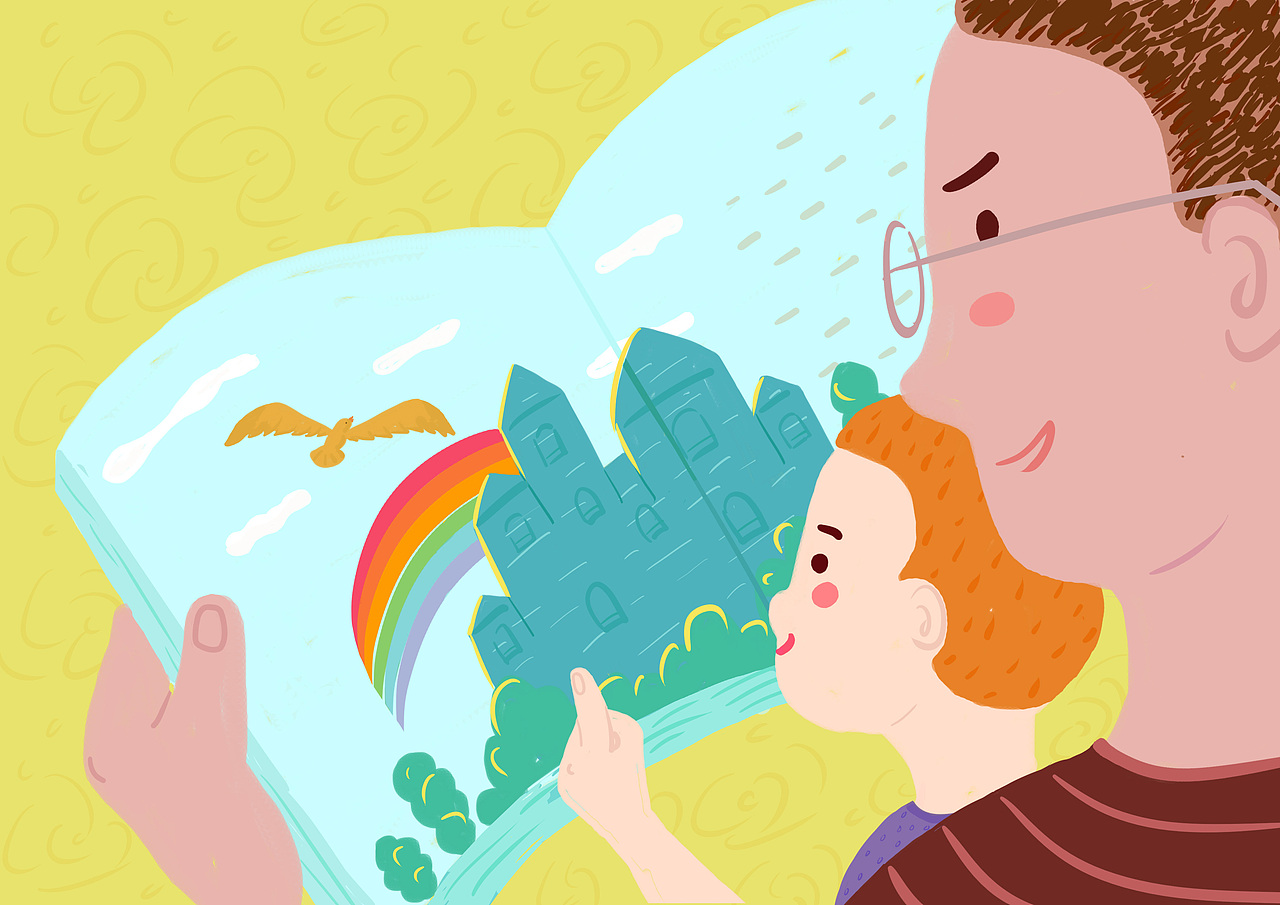 读书吧，孩子！（图ZMjIxMTA5NzA4） - 儿童插画 - 站酷设计师三川红原创素材 - 站酷ZCOOL