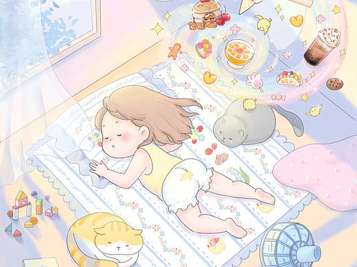 治愈插画|假日美梦