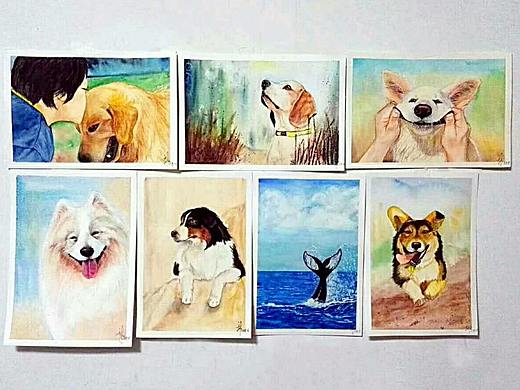 画了一些狗