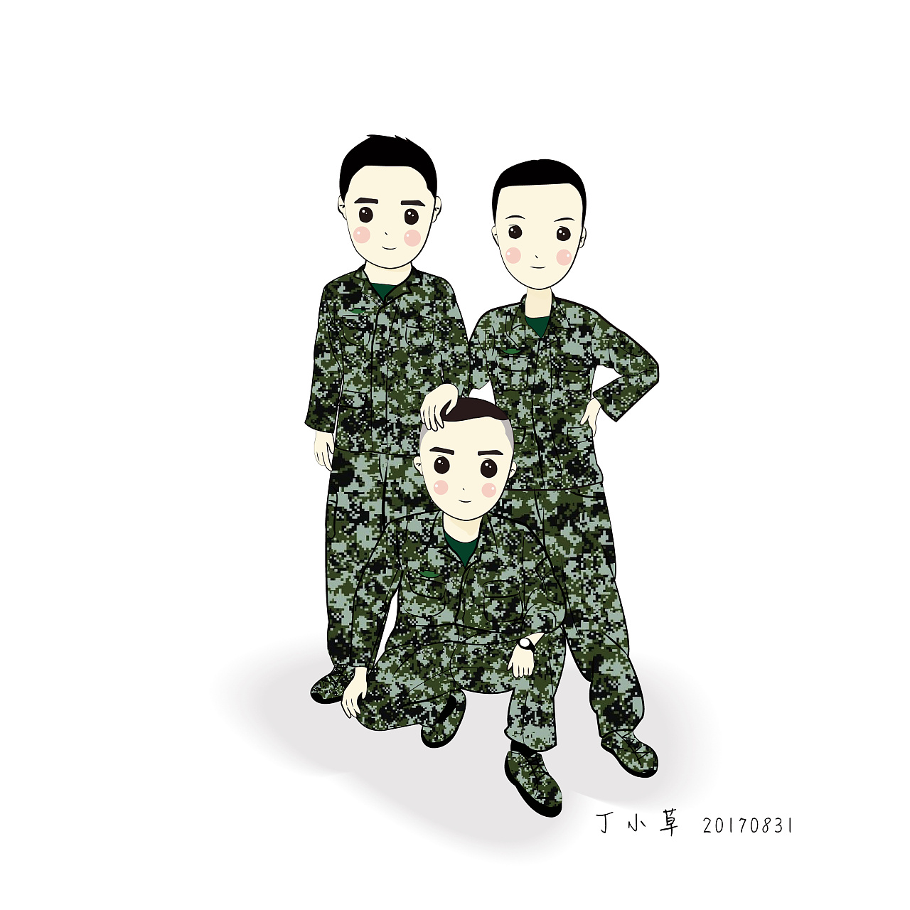 q版头像设计---兵哥哥|动漫|单幅漫画|丁小草lilia - 原创作品 - 站酷