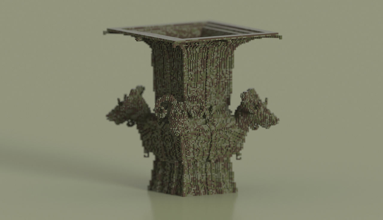 Magicavoxel 体素·兽面纹方鼎&体素·四羊方尊（图ZMTE3NTQ5NzMy） - 其他三维 - 站酷设计师图为设计原创素材 - 站酷ZCOOL