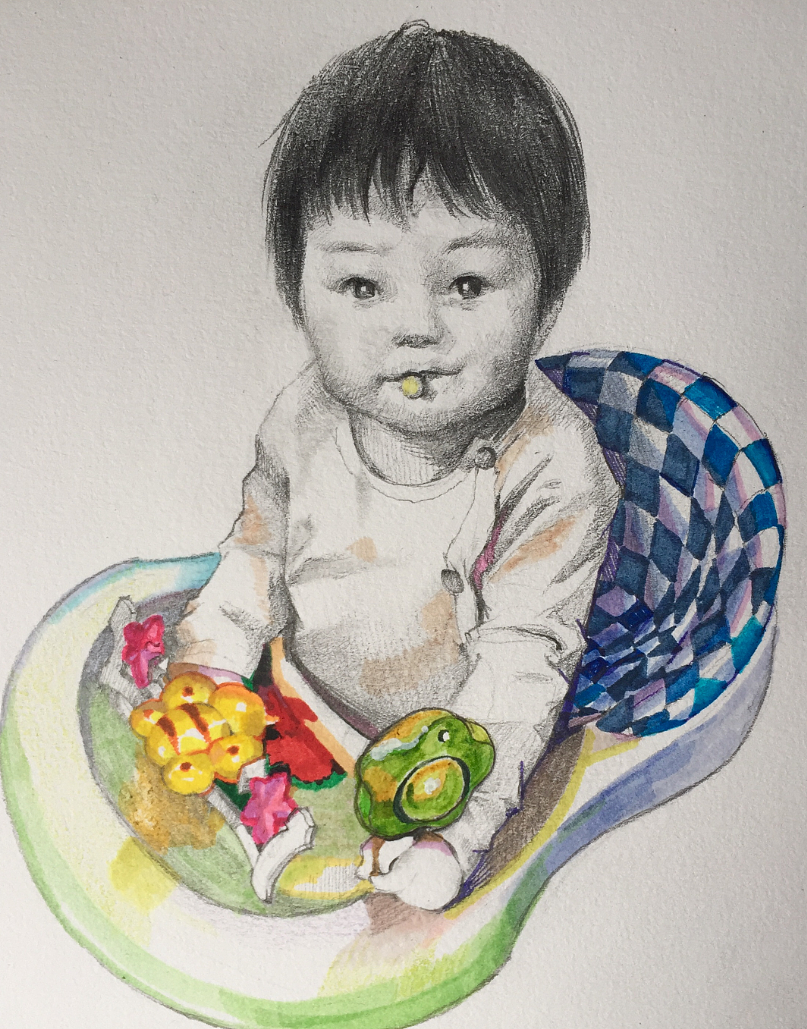 女兒1歲素描（圖ZMjEyNDI2MTk2） - 繪畫(huà) - 站酷設(shè)計(jì)師何軒1988原創(chuàng)素材 - 站酷ZCOOL