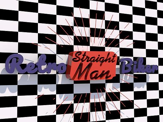 Retro straight man biker