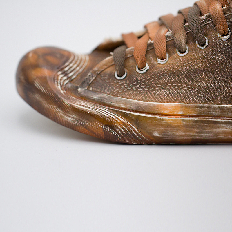 日系复古做旧千层鞋