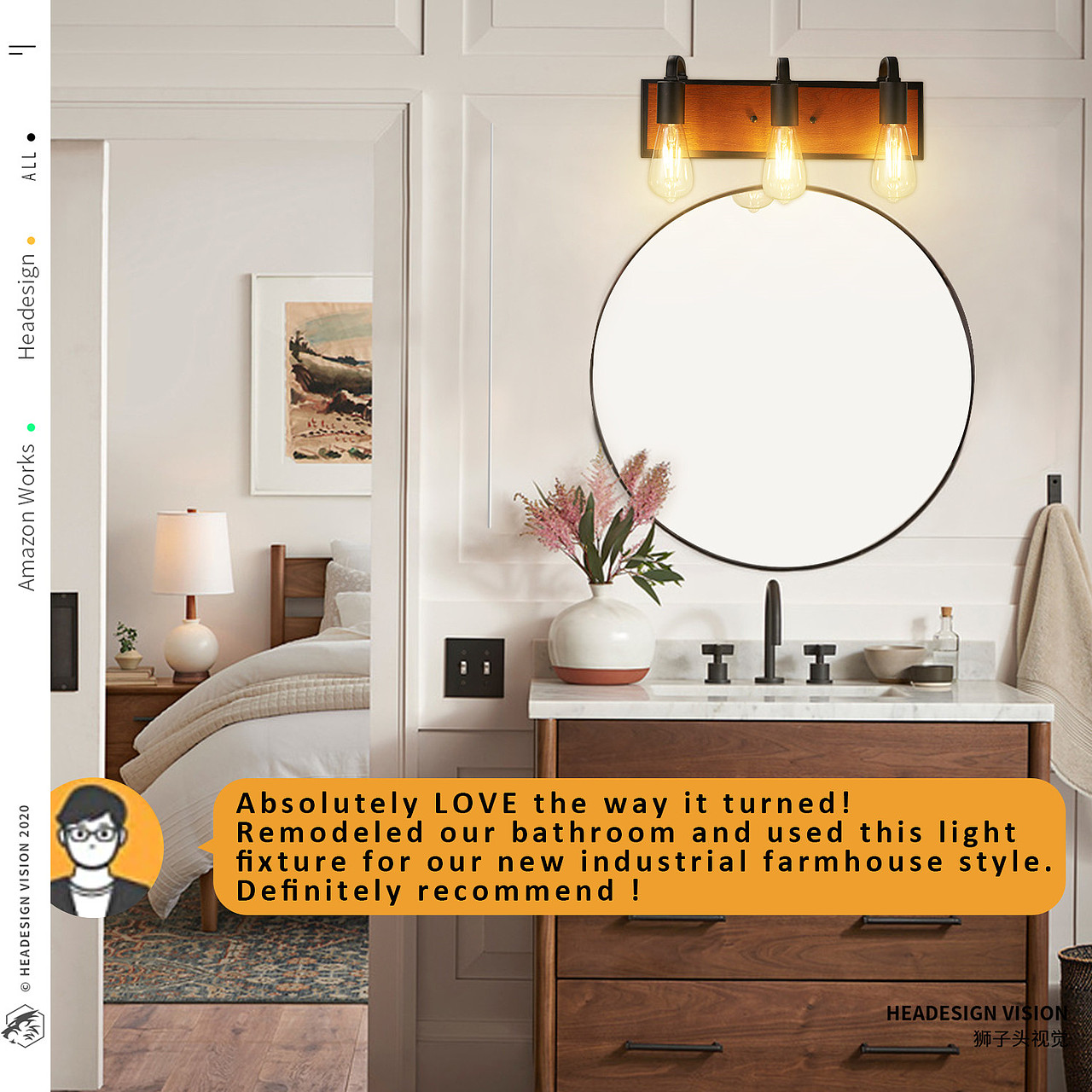 镜前灯产品拍摄_主图设计_A+页面设计-狮子头视觉