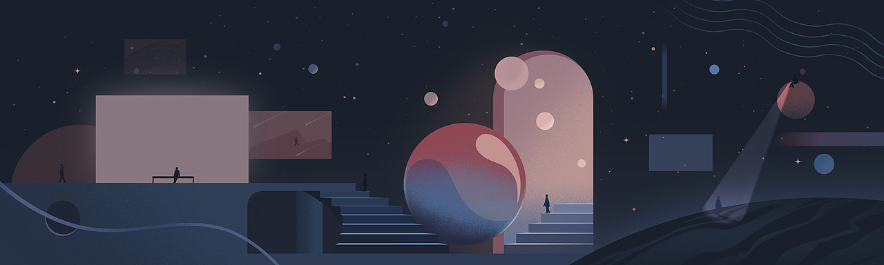 百度x看理想 好奇之音线上直播主视觉（图ZMjI0Mjg4MzI0） - 商业插画 - 站酷设计师山几查查原创素材 - 站酷ZCOOL