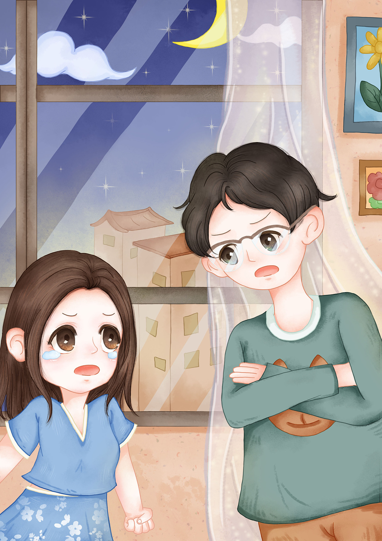 一组生活类插画