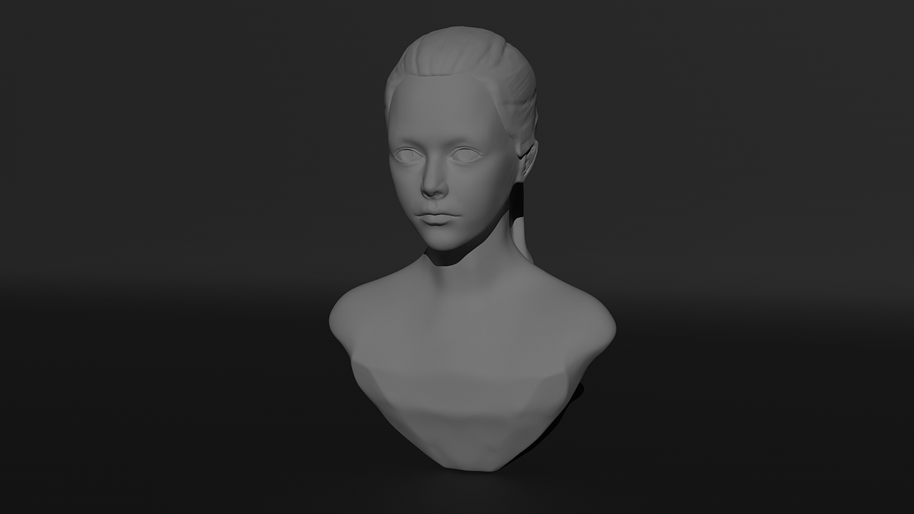 ZB 人像雕刻 C4D 渲染白模/3D建模