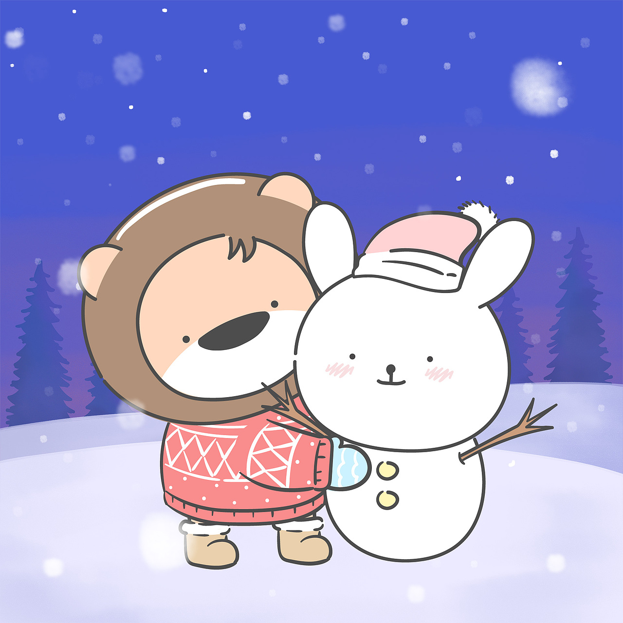 小狮子赛几冬日头像