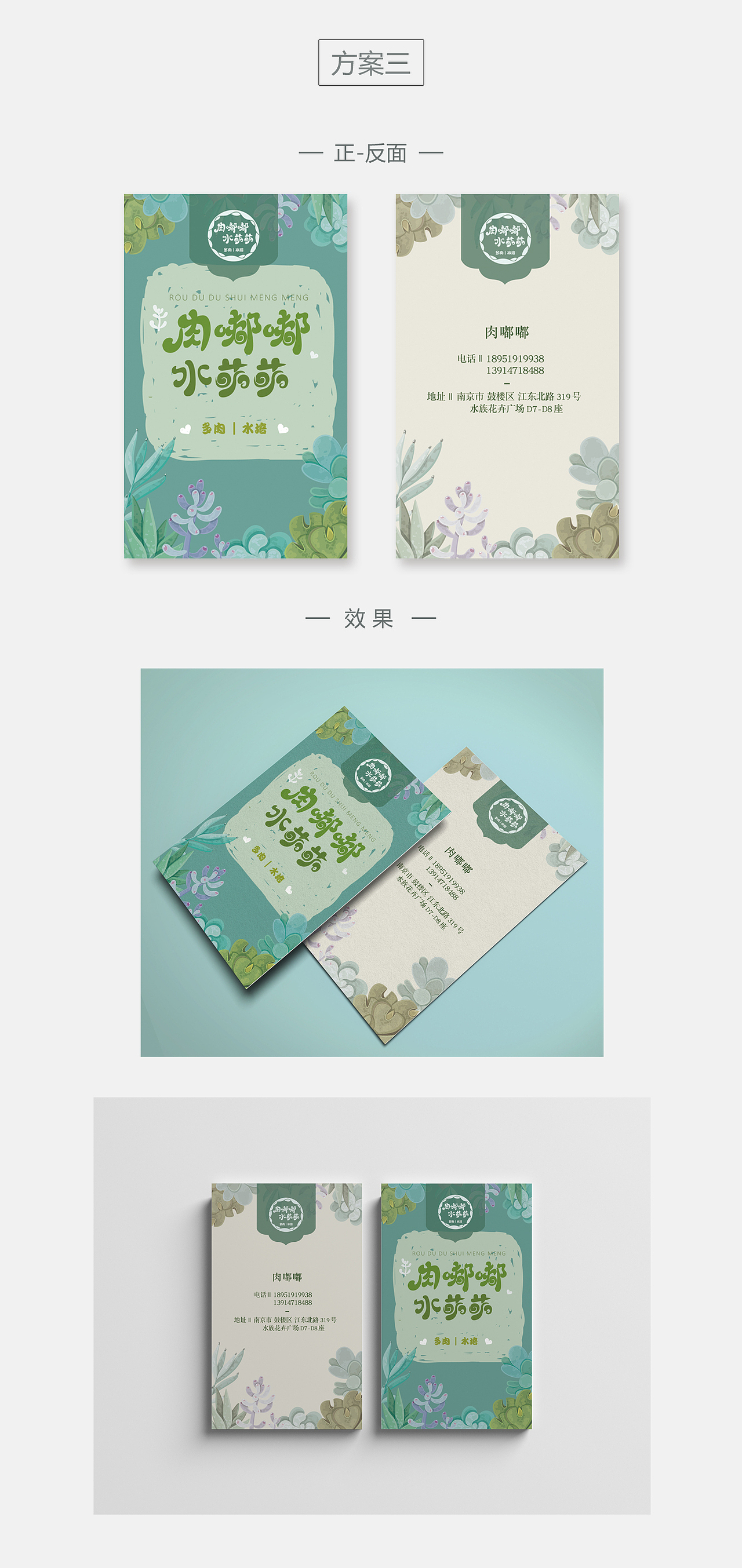 多肉植物名片设计