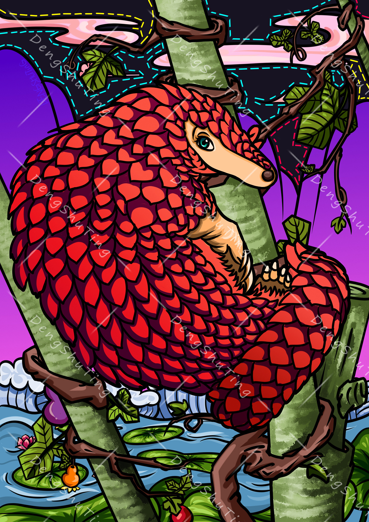 国潮仿生元素保护动物出于同源