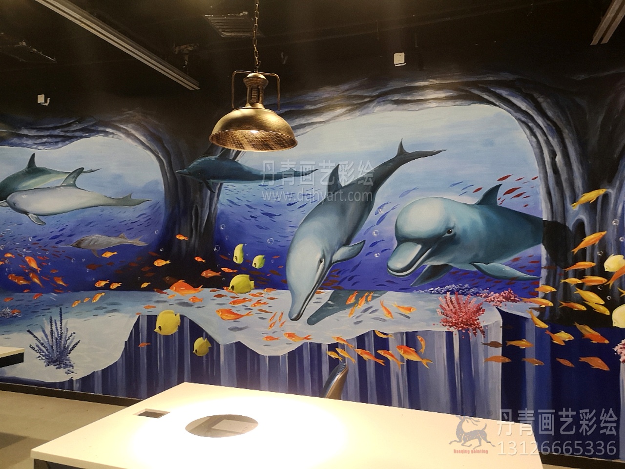 3d墙绘海底世界