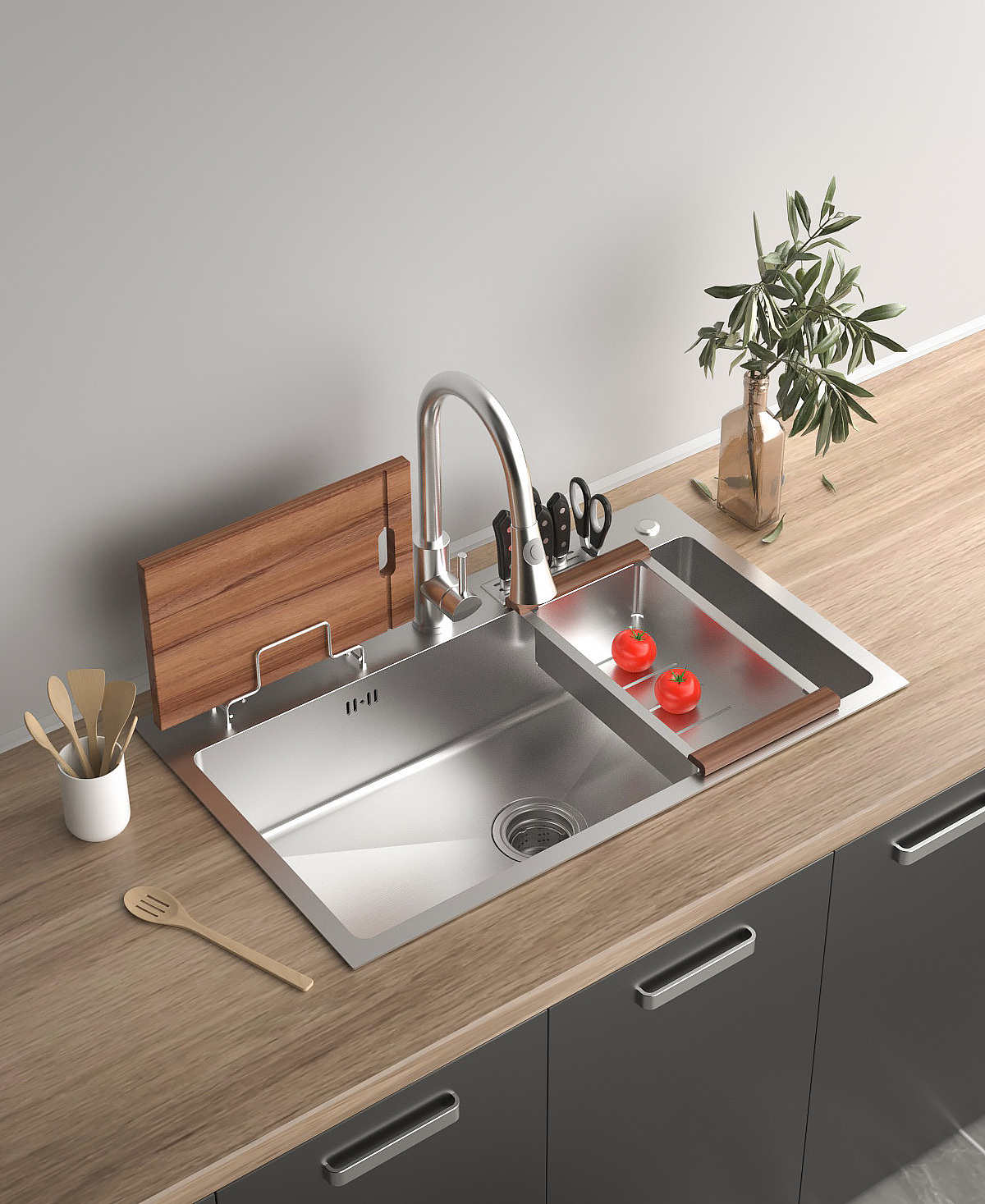 不锈钢水槽渲染