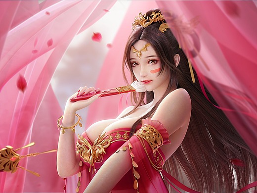 貂蝉117花月夜丶【spine动画】中国风写实动态立绘_貂蝉162抠脚大姐