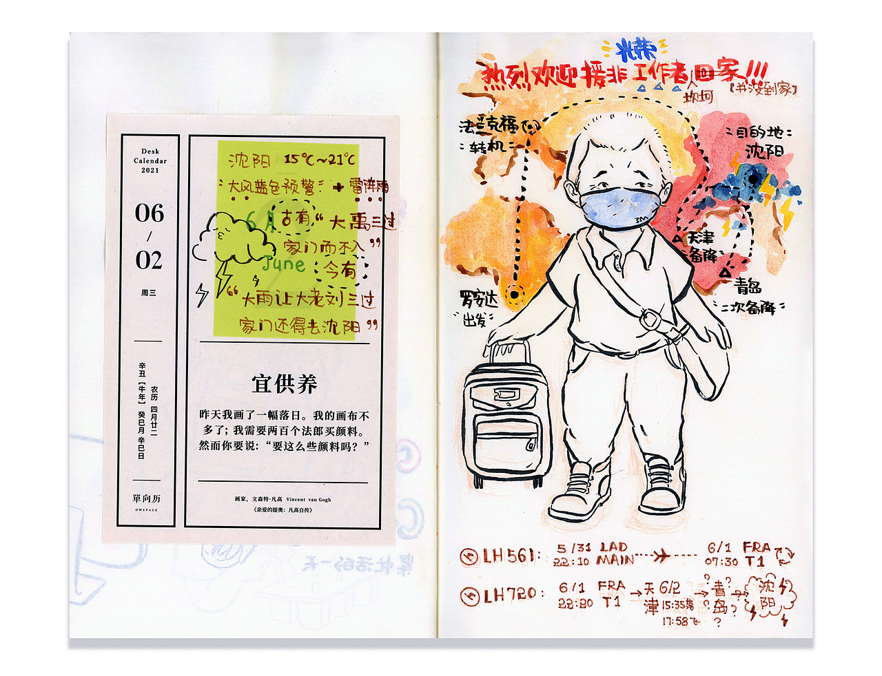 6月合辑:蘑菇PIU的水彩日涂