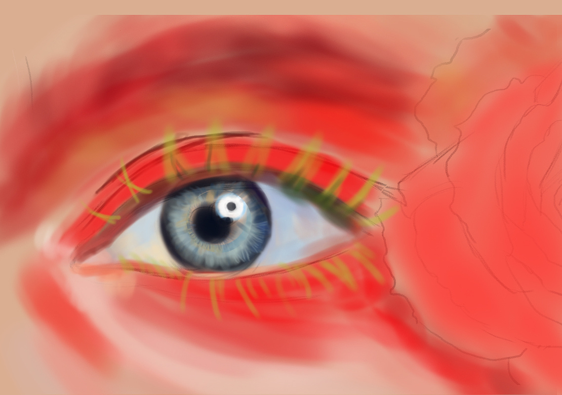 红色眼睛画法图片