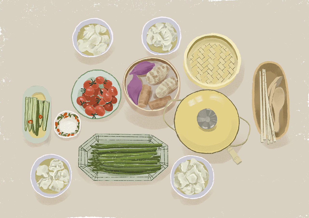 四人食（图ZODA2NTM1MTY=） - 创作习作 - 站酷设计师孔孔art原创素材 - 站酷ZCOOL