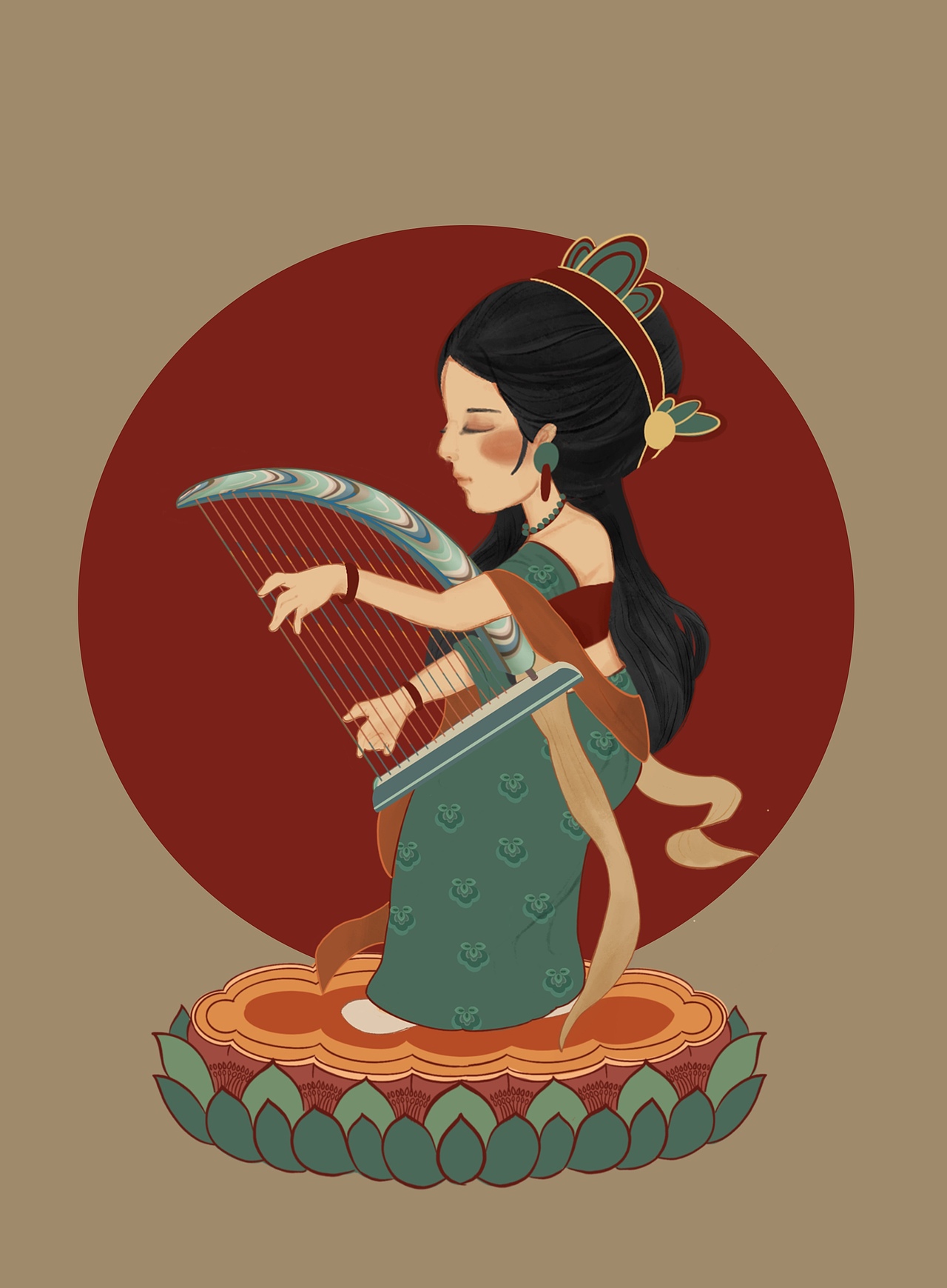 敦煌十二小仙（图ZMjkzNjUyNjQ0） - 商业插画 - 站酷设计师小果碗儿原创素材 - 站酷ZCOOL