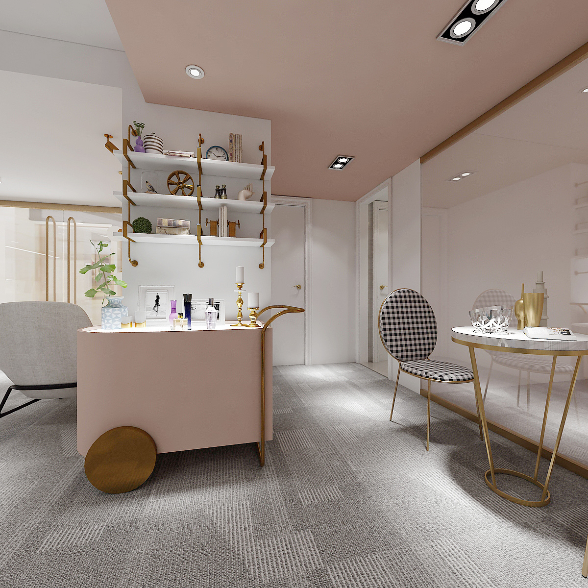 轻奢粉色调美牙工作室