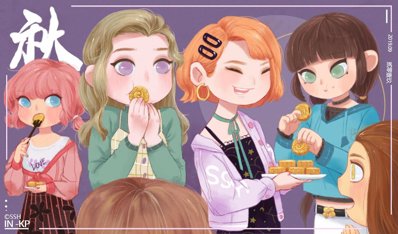 中秋~（图ZMTc1MzI4MDk2） - 艺术插画 - 站酷设计师1975最好吃的辣翅原创素材 - 站酷ZCOOL