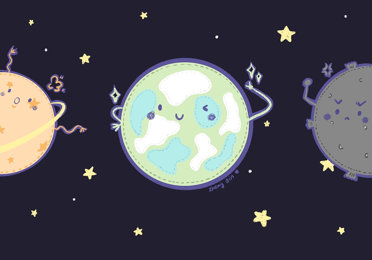 原创插画壁纸|宇宙星球