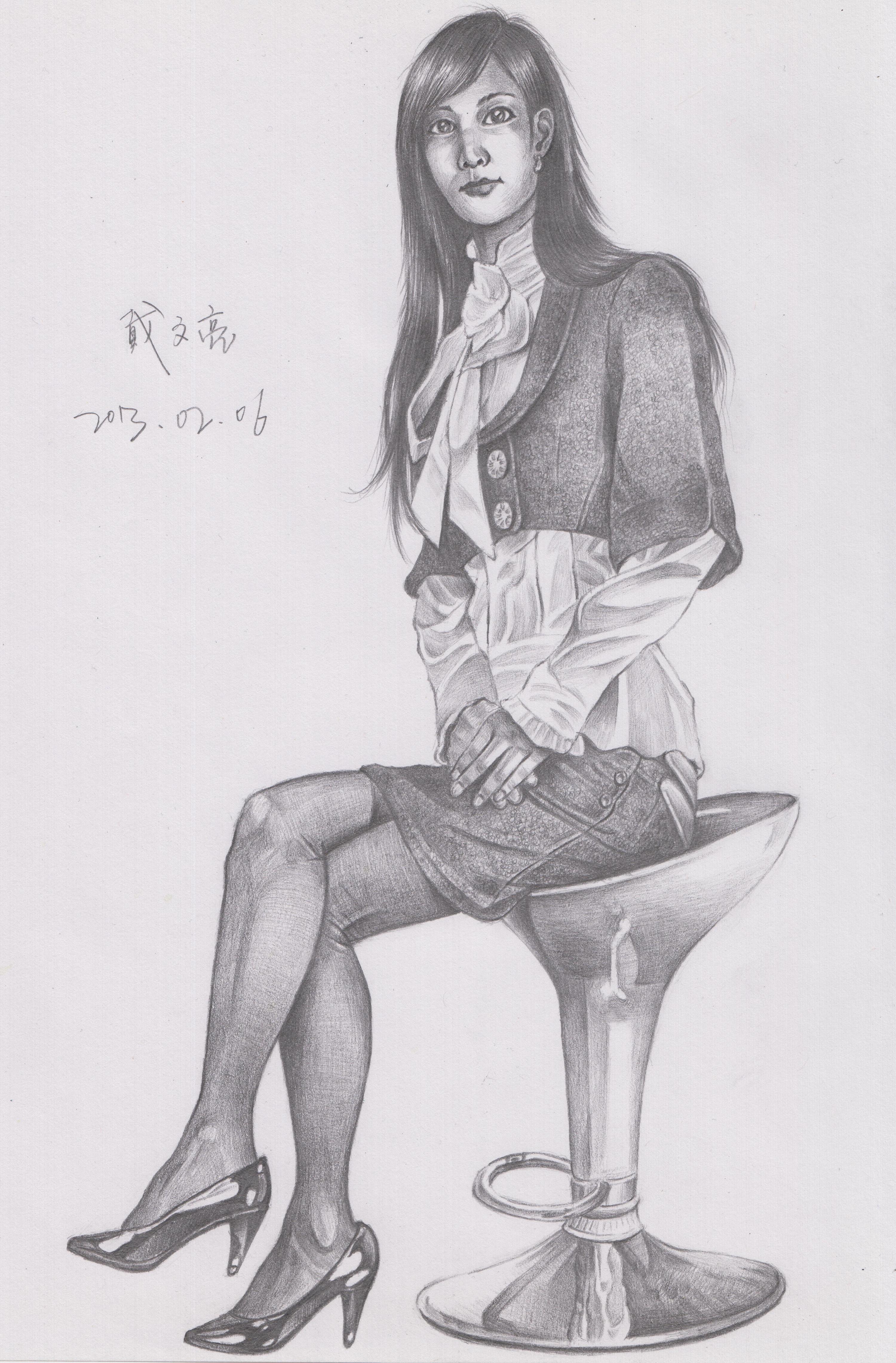 制服女|纯艺术|素描|捉鬼少年 - 原创作品 - 站酷 (zcool)