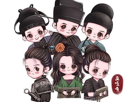 满江红Q版&去又风的地方许红豆Q版