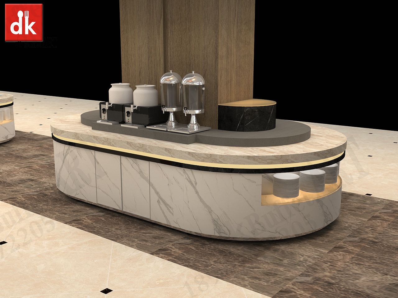 布菲台厂家 酒店自助餐台设计效果图 机关单位食堂餐台