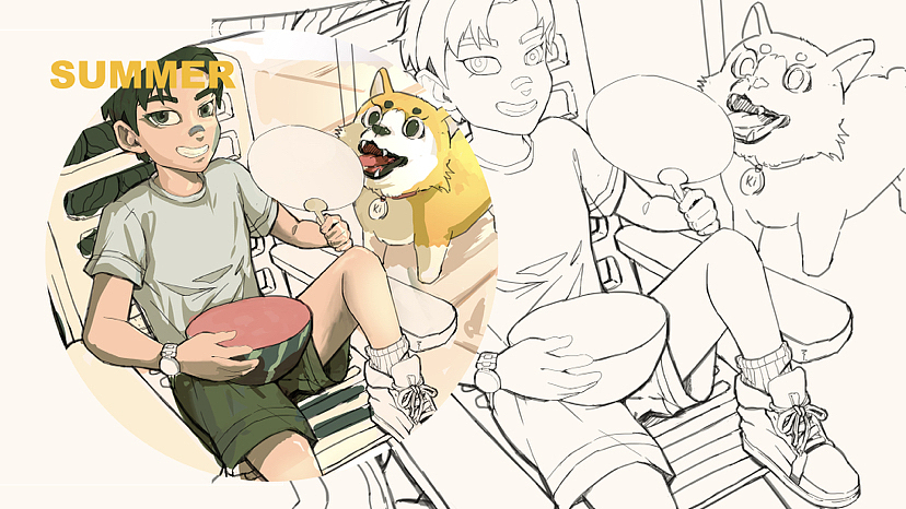 漫画风插画（图ZMzU2NDA5MzI4） - 艺术插画 - 站酷设计师木鱼鱼mumu原创素材 - 站酷ZCOOL