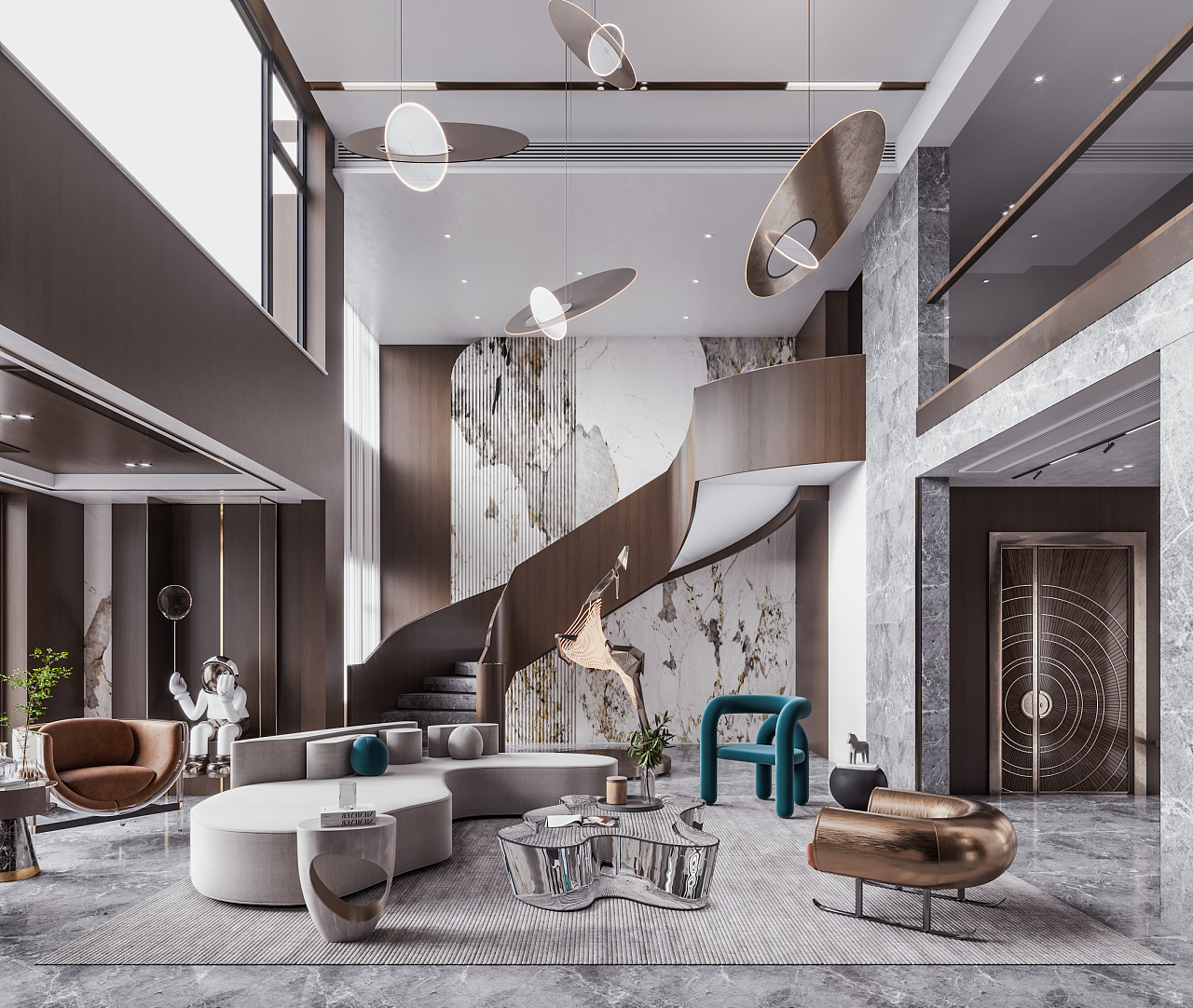 挑高别墅类|以韵律之美,构建雅致空间!|空间|家装设计|请叫我韬杰 - 