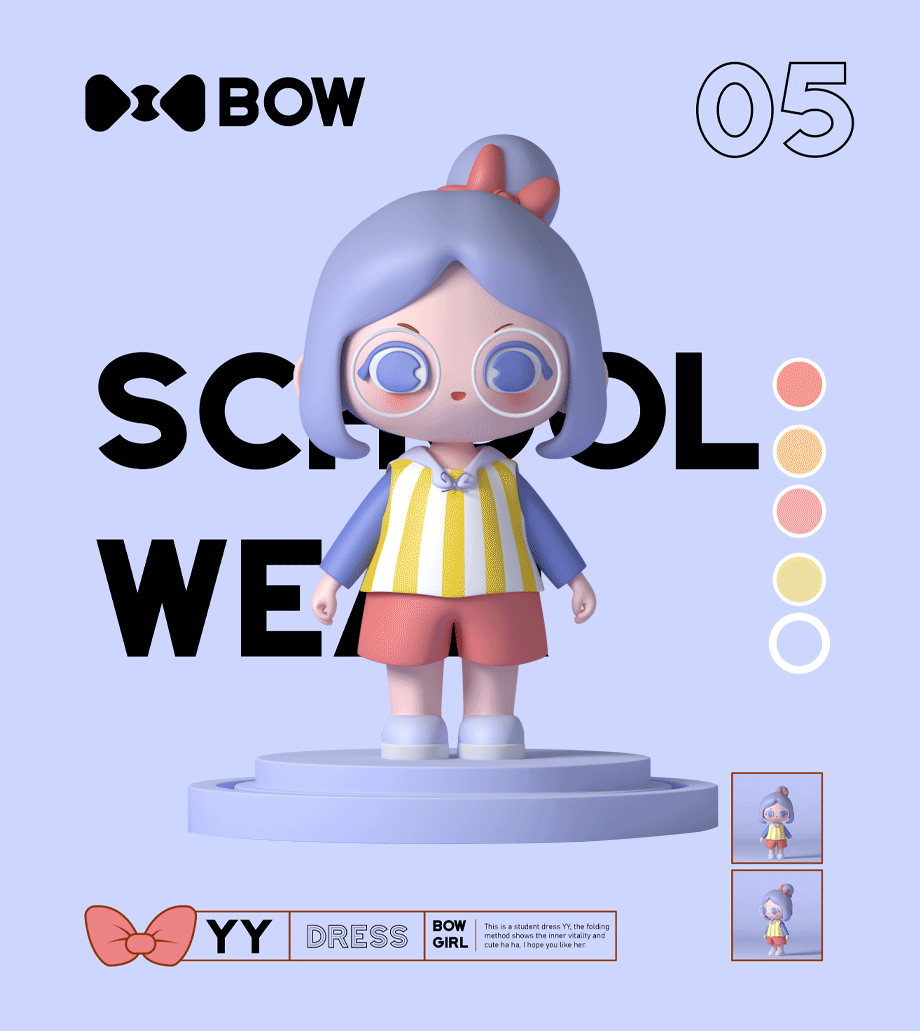 蝴蝶结女孩 | BOW GIRL |原创IP设计（图ZMjc0NjA0NTAw） - IP形象 - 站酷设计师兔小颖原创素材 - 站酷ZCOOL