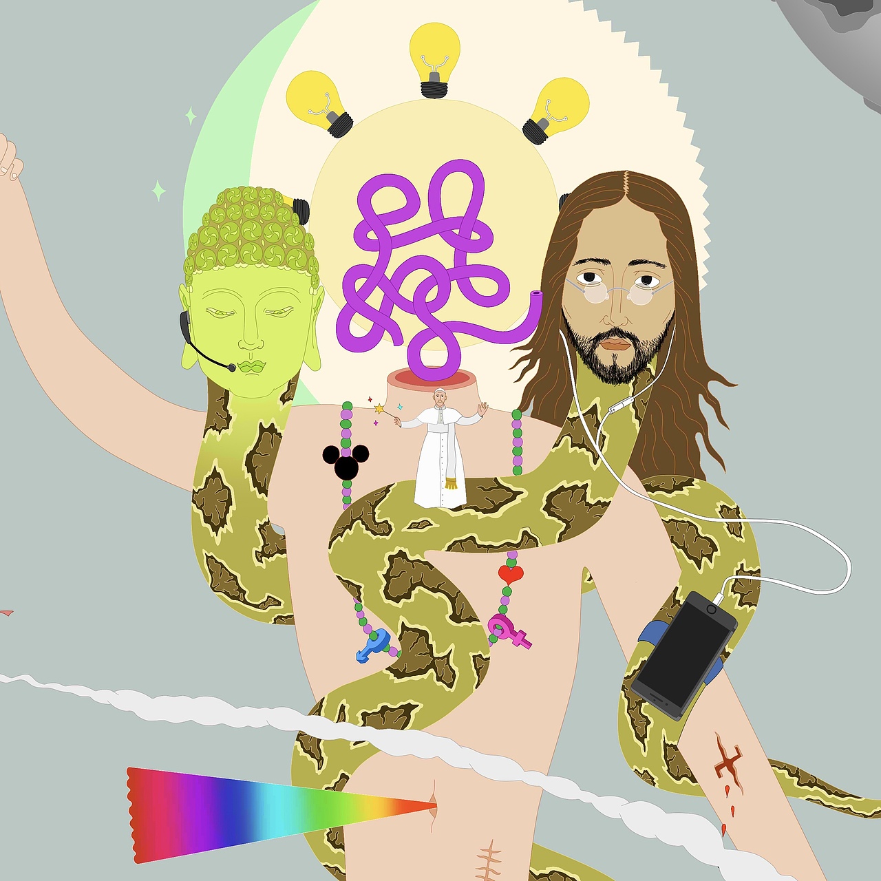 《看不见的手》（图ZMTk0ODM0ODg0） - 新锐潮流插画 - 站酷设计师光閤作用原创素材 - 站酷ZCOOL