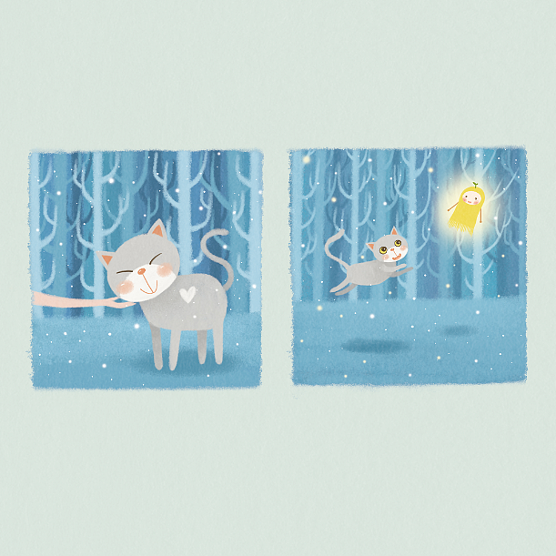 “喵!”它好像回应似的蹭了蹭我的手,转身跟着YOYO跑向了丛林深处。