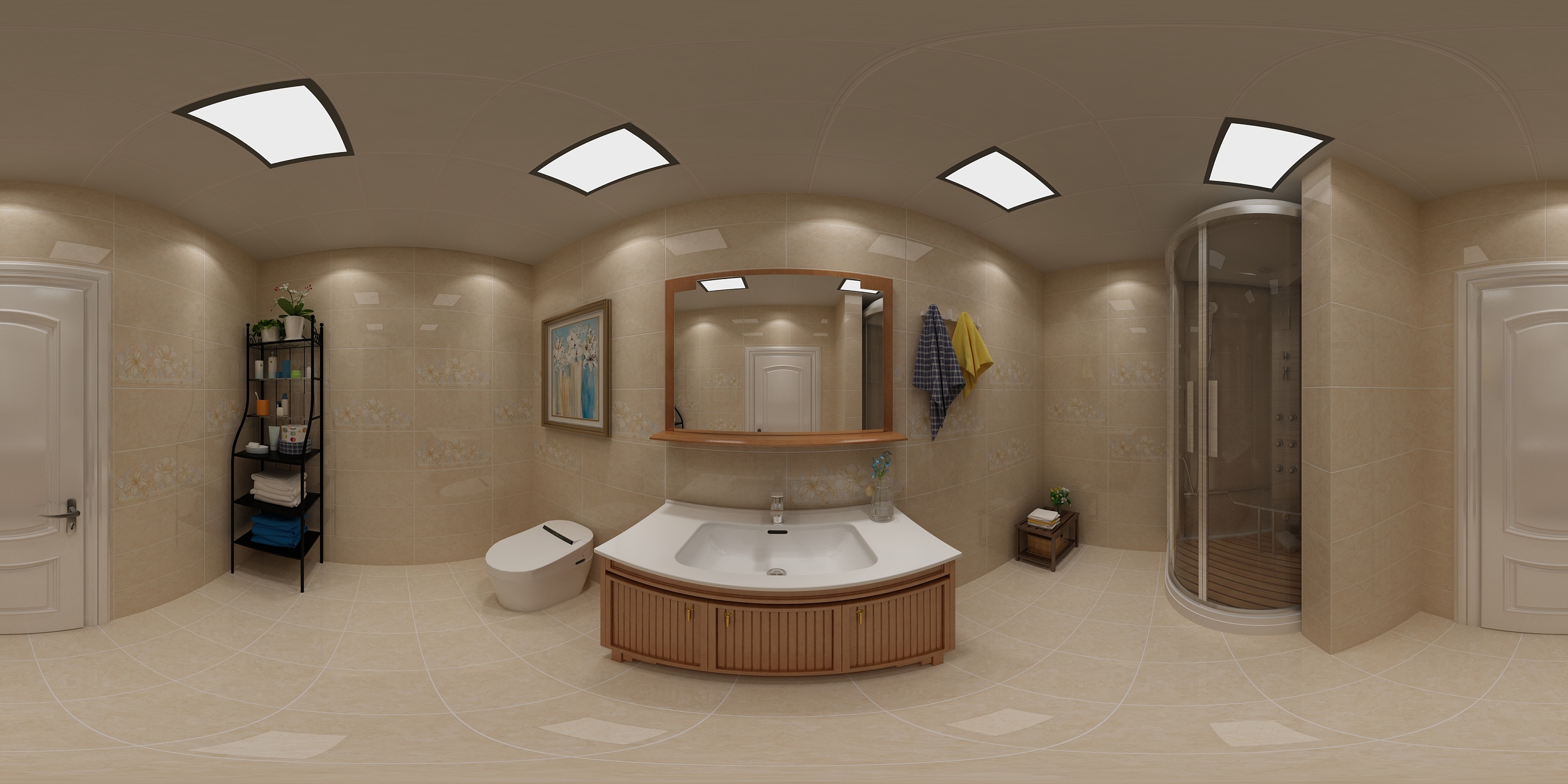 瓷砖铺贴家装项目-4房2厅全户型全景图|空间|室内设计|树树妖 - 原创