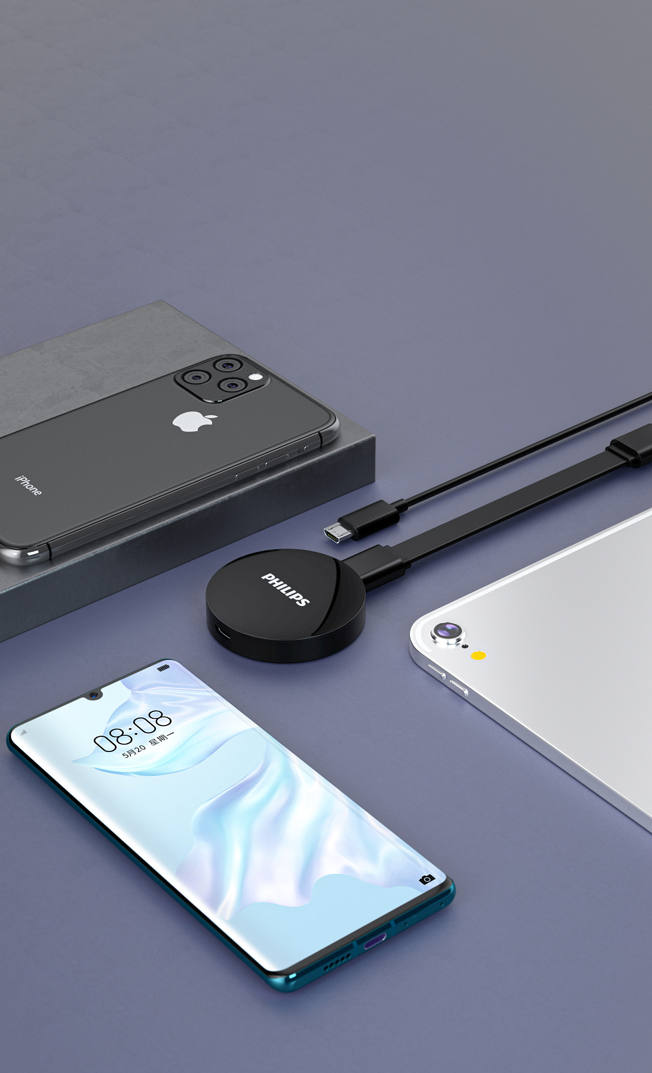 飞利浦手机无线投屏器同屏器苹果安卓华为手机通用