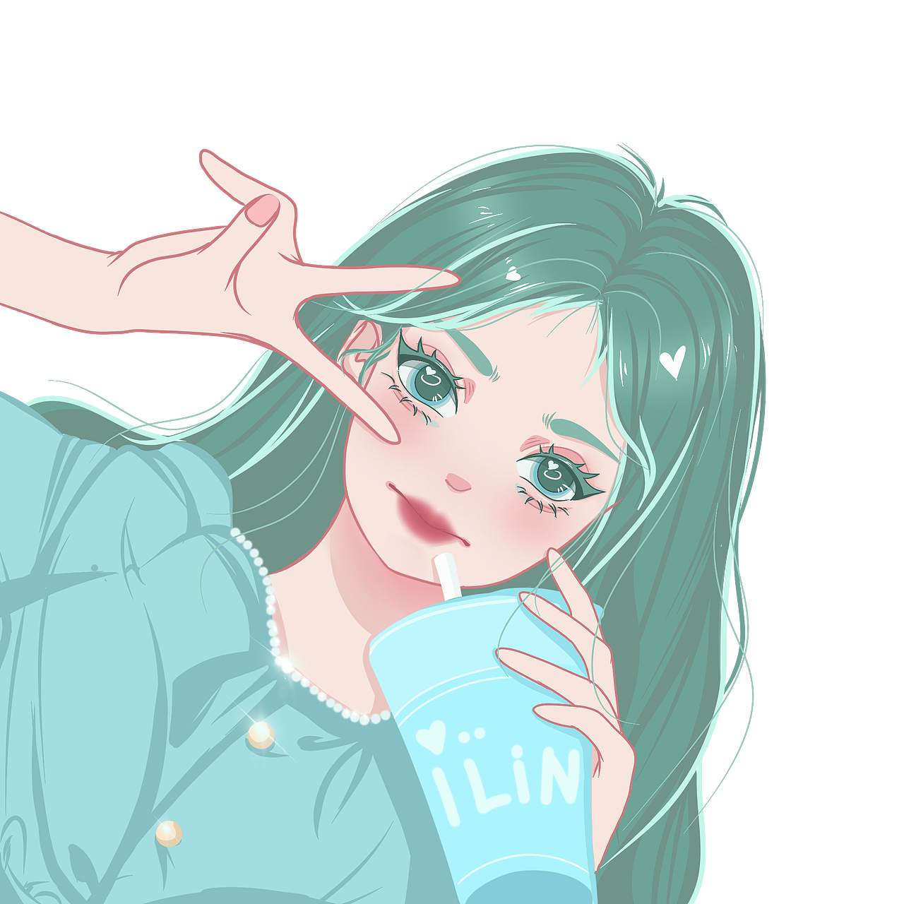 iPad手绘女生头像