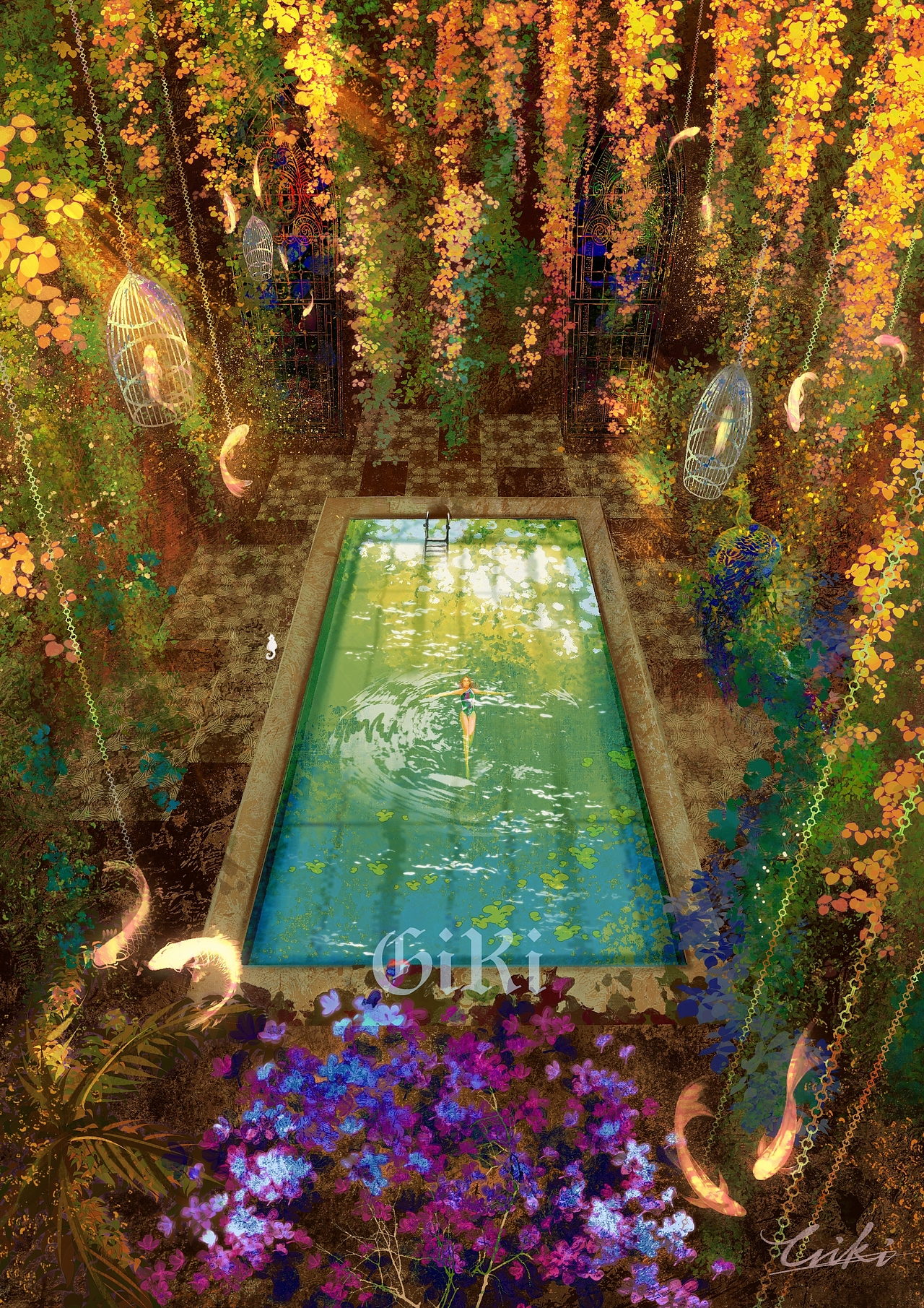 插画||梦中后花园（图ZMzM0MDAzMDky） - 艺术插画 - 站酷设计师小G在画什么原创素材 - 站酷ZCOOL