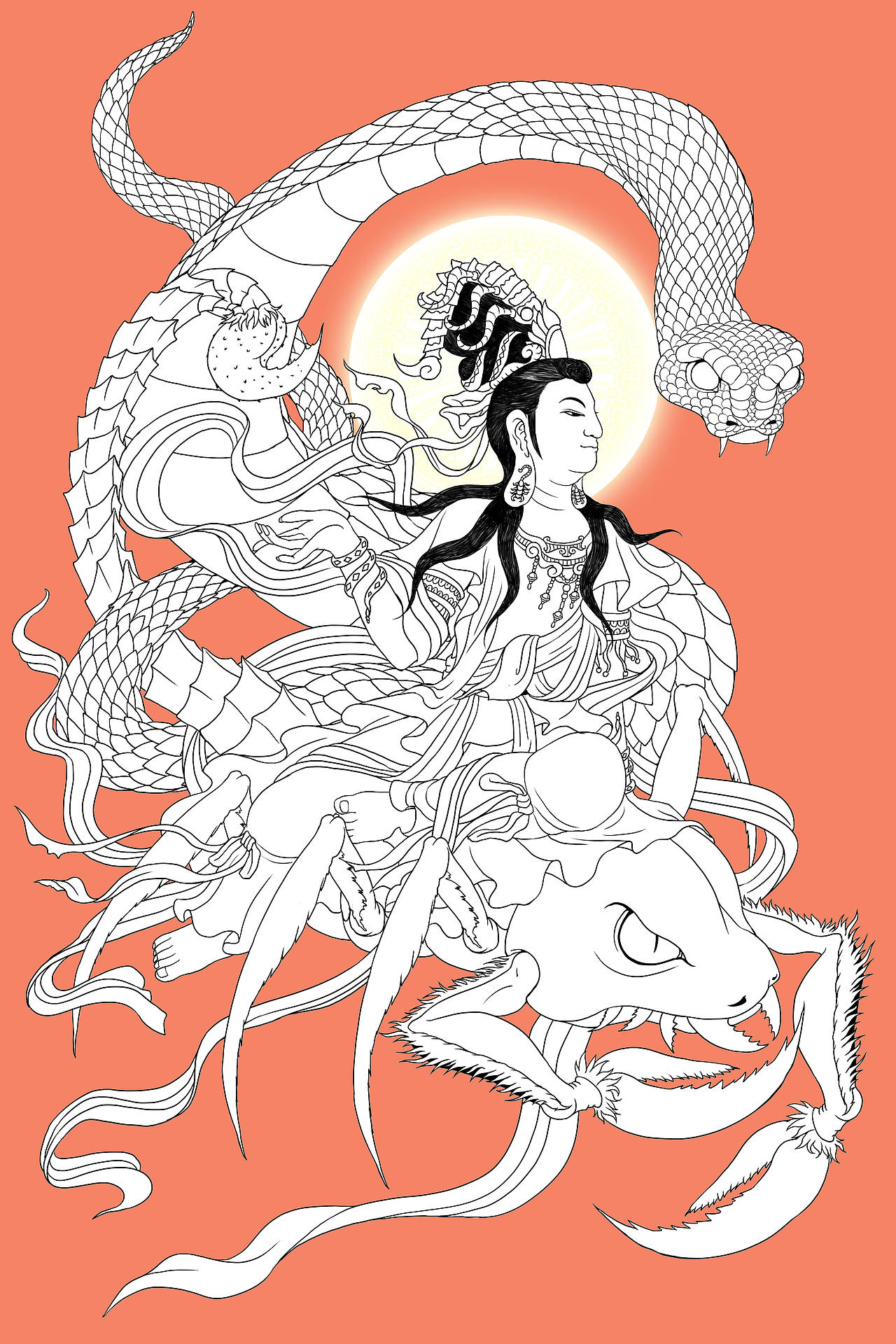 三十三观音----岩户观音（图ZNTA4NTAyMjA=） - 游戏原画 - 站酷设计师超级无敌红蛋蛋原创素材 - 站酷ZCOOL