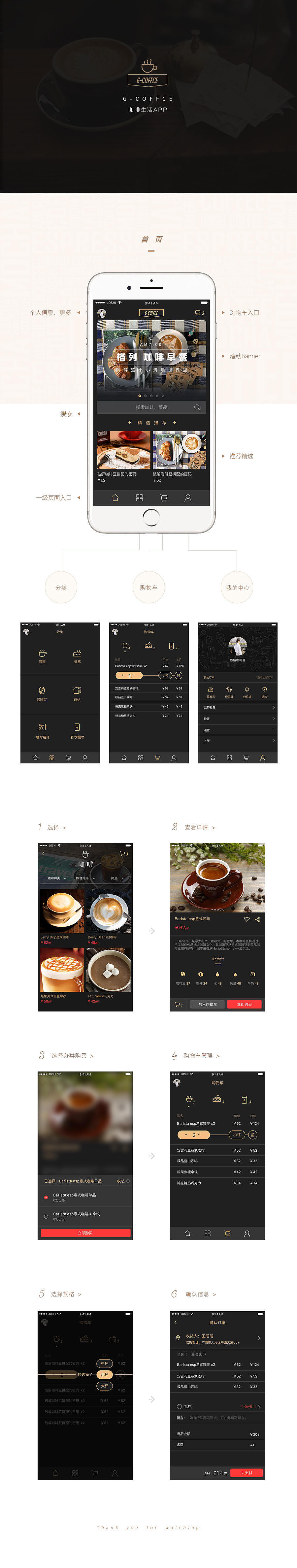 G-COFFCE|咖啡生活APP（图ZNjUxMDUyMzI=） - APP界面 - 站酷设计师Akano原创素材 - 站酷ZCOOL