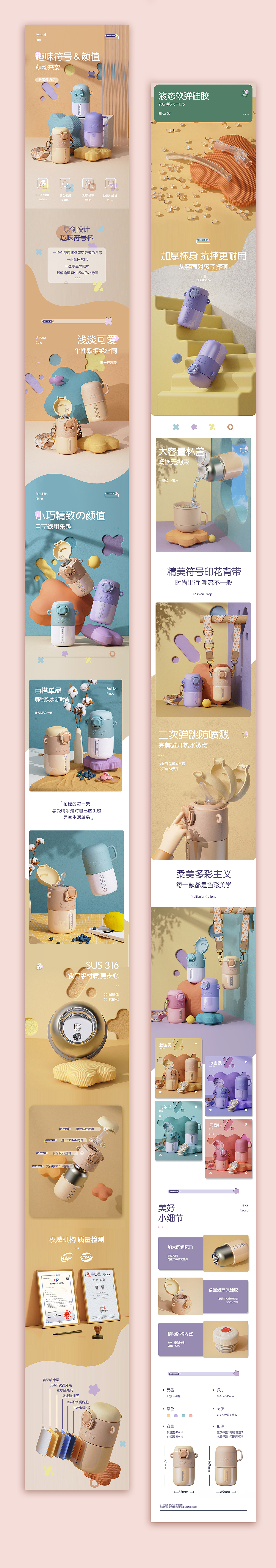 原创符号水杯-产品工业设计-电商动画-详情页