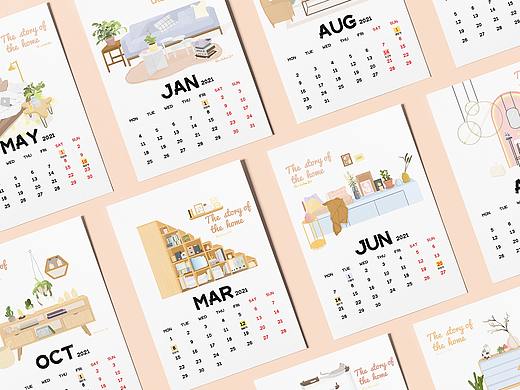 月历-2021（个人主页-ZNDg1NDIwNTY=） - 创作习作 - 站酷设计师鱼仔Jada原创素材 - 站酷ZCOOL